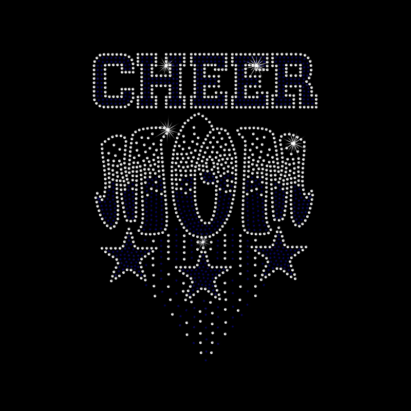 Crystal rhinestone cheer mom letter custom design heat press transfers