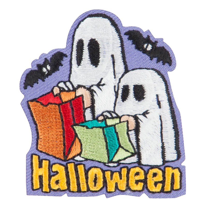 Wholesale Iron on Large Halloween Pumpkin Merrow Border Embroidered Patch