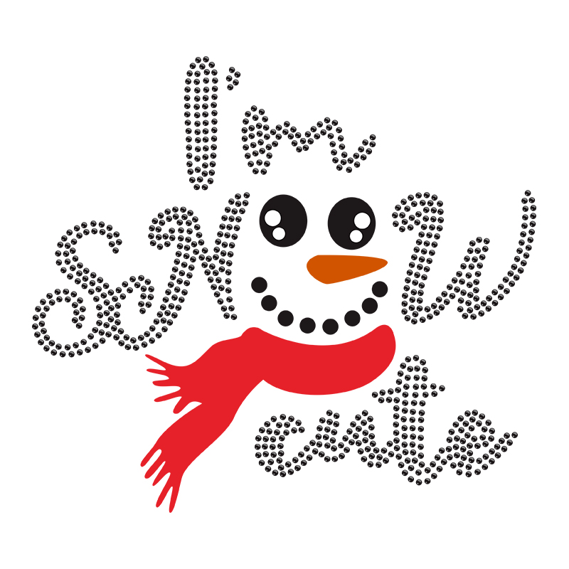 Bling hot fix rhinestone I'm snow cute printable film heat transfer printing