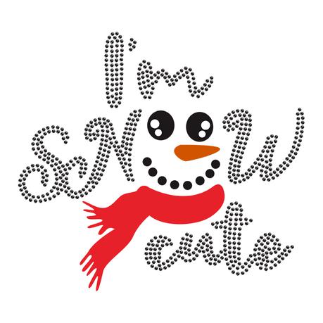 Bling hot fix rhinestone I'm snow cute printable film heat transfer printing