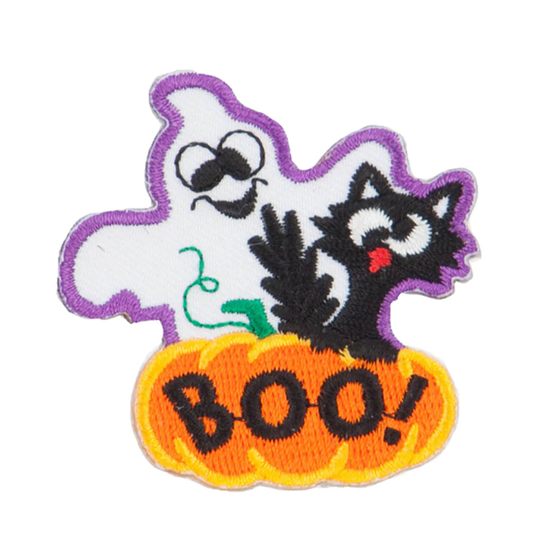 Trick or treating happy halloween custom logo design heat press embroidered patches