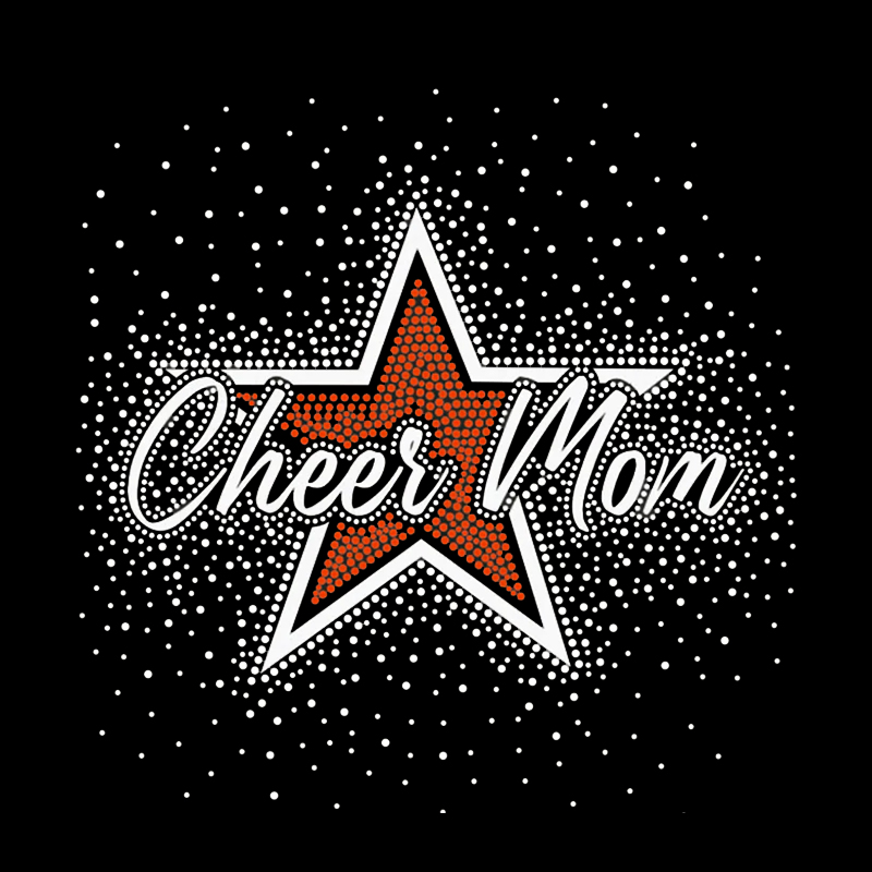 wholesale price glitter vinyl pu film cheer design iron on rhinestone transfers