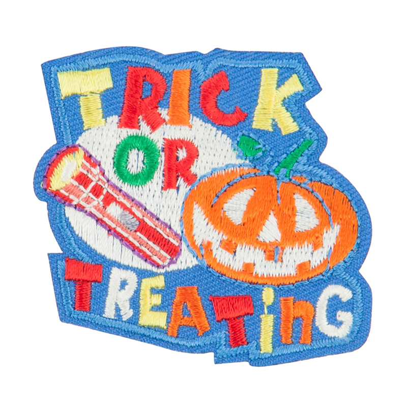 Trick or treating happy halloween custom logo design heat press embroidered patches