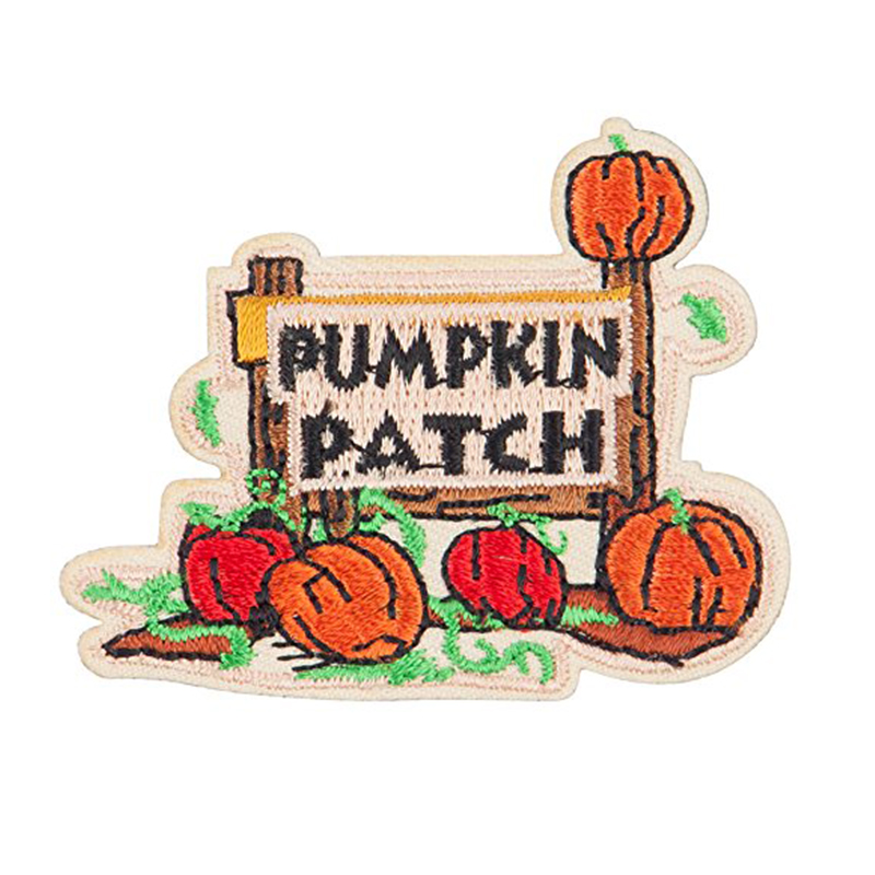 Happy halloween holiday iron on patches pumpkin custom Logo letter embroidery patch