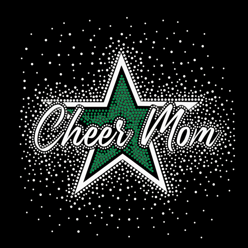 wholesale price glitter vinyl pu film cheer design iron on rhinestone transfers