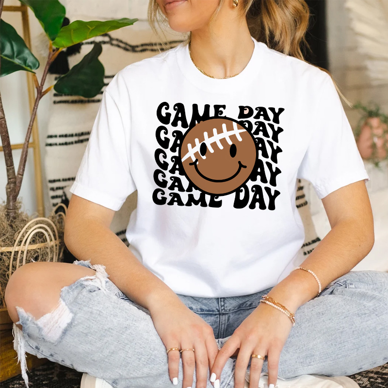 Football game day custom design dtf transfer printing iron on appliques