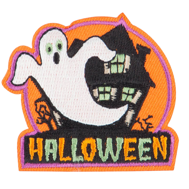 Custom Logo Sew On Garment Halloween Ghost Embroidered Clothing Patches