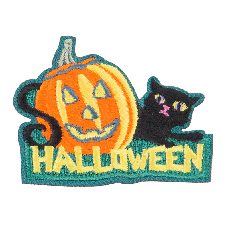 Different design iron on transfer halloween pumpkin embroidered patches