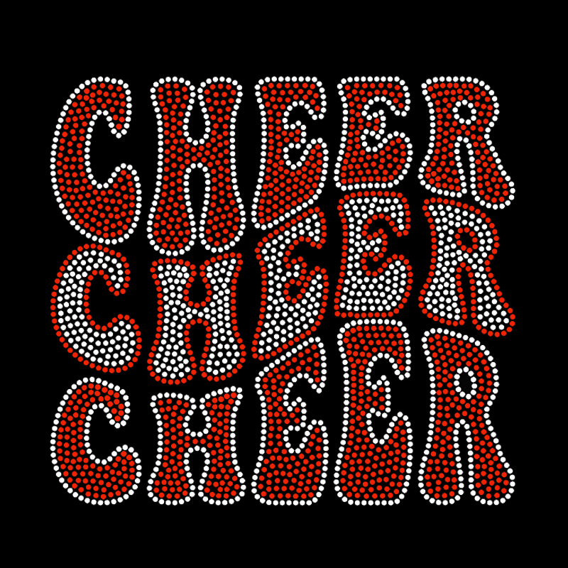 Bling hot fix rhinestone cheer letter iron on heat transfer for t shirt