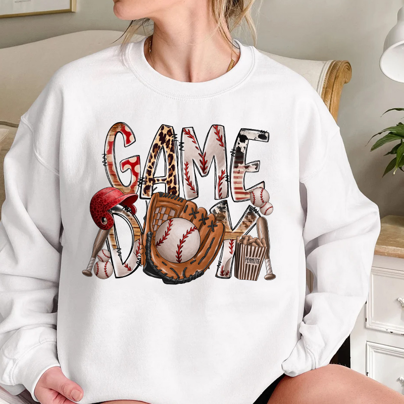 Baseball season game day custom design dtf print iron on heat transfers