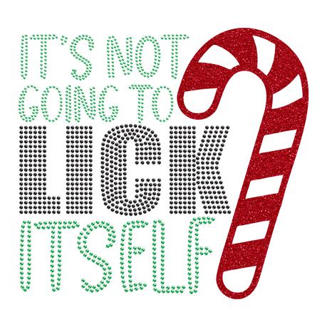 It’s not going to lick itself rhinestone letter design glitter vinyl transfer printing