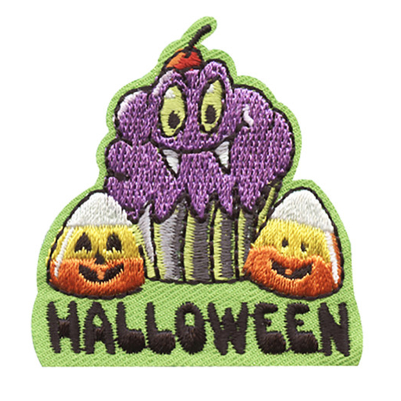 Happy halloween holiday iron on patches pumpkin custom Logo letter embroidery patch